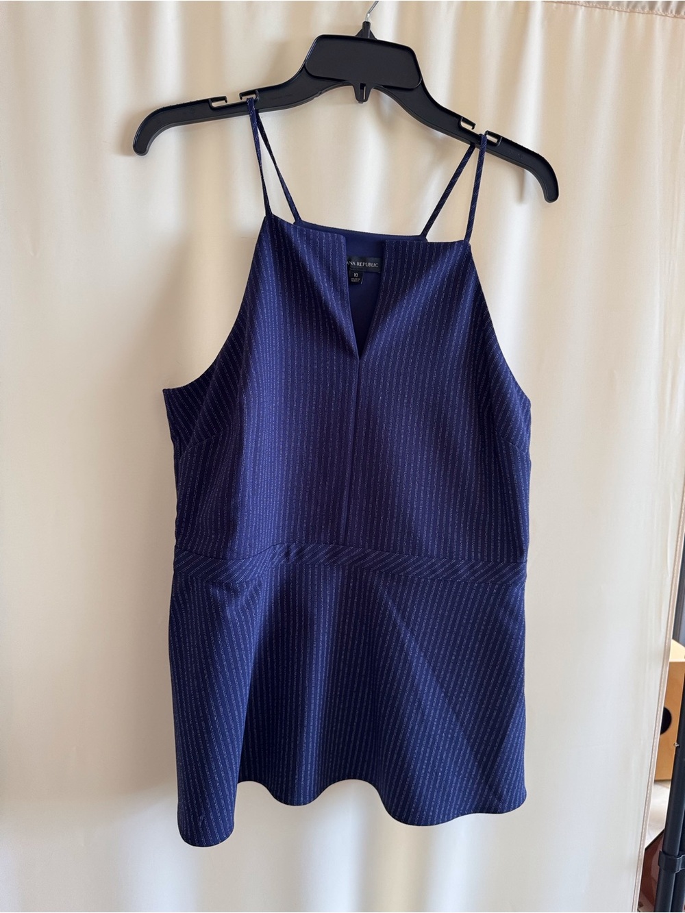 Banana Republic Navy Pinstripe Notch-Neck Peplum Cami women - Picture 8 of 11